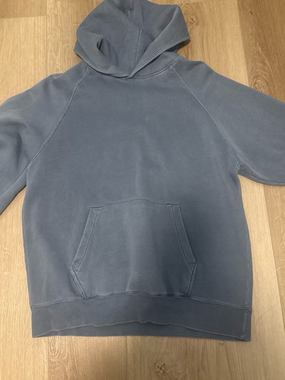 Pull&Bear Washed Navy Blue Hooded Sweatshirt